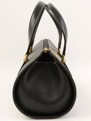 ロゴプレートハンドバッグ ブラック