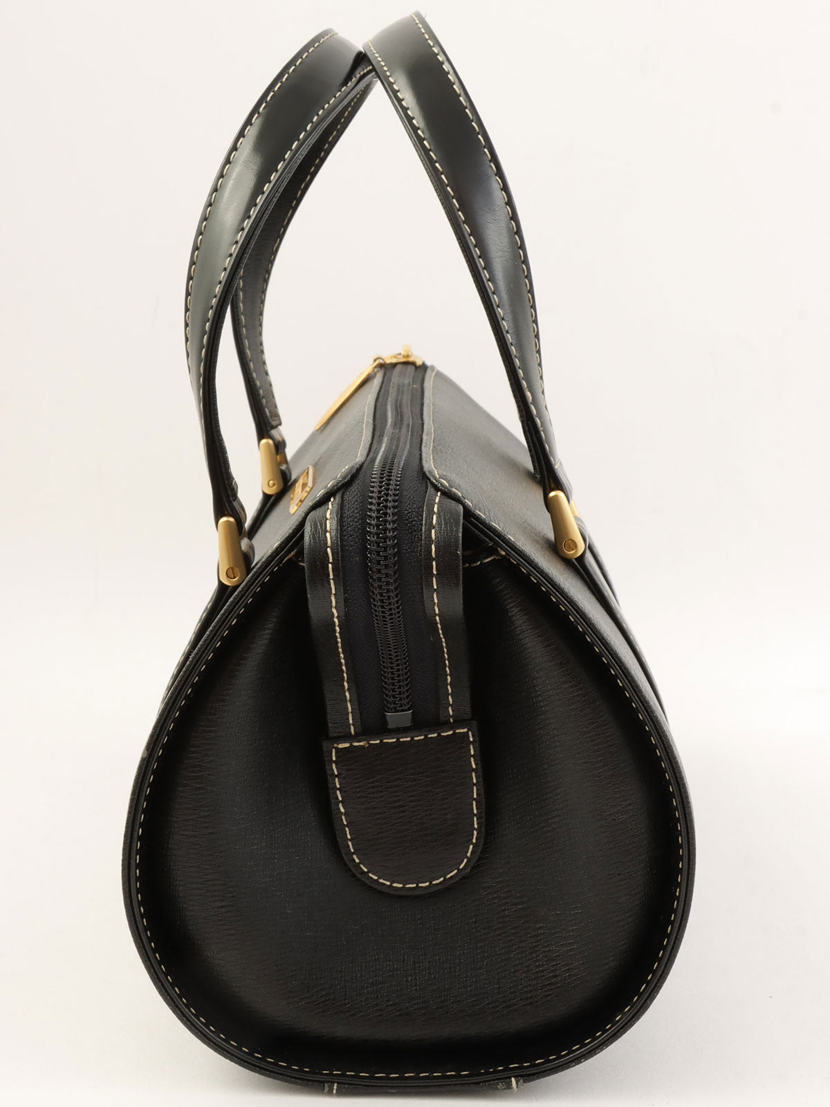 ロゴプレートハンドバッグ ブラック