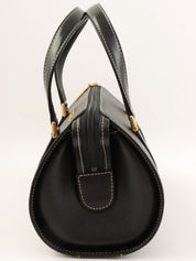 ロゴプレートハンドバッグ ブラック