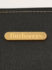 ロゴプレートハンドバッグ ブラック