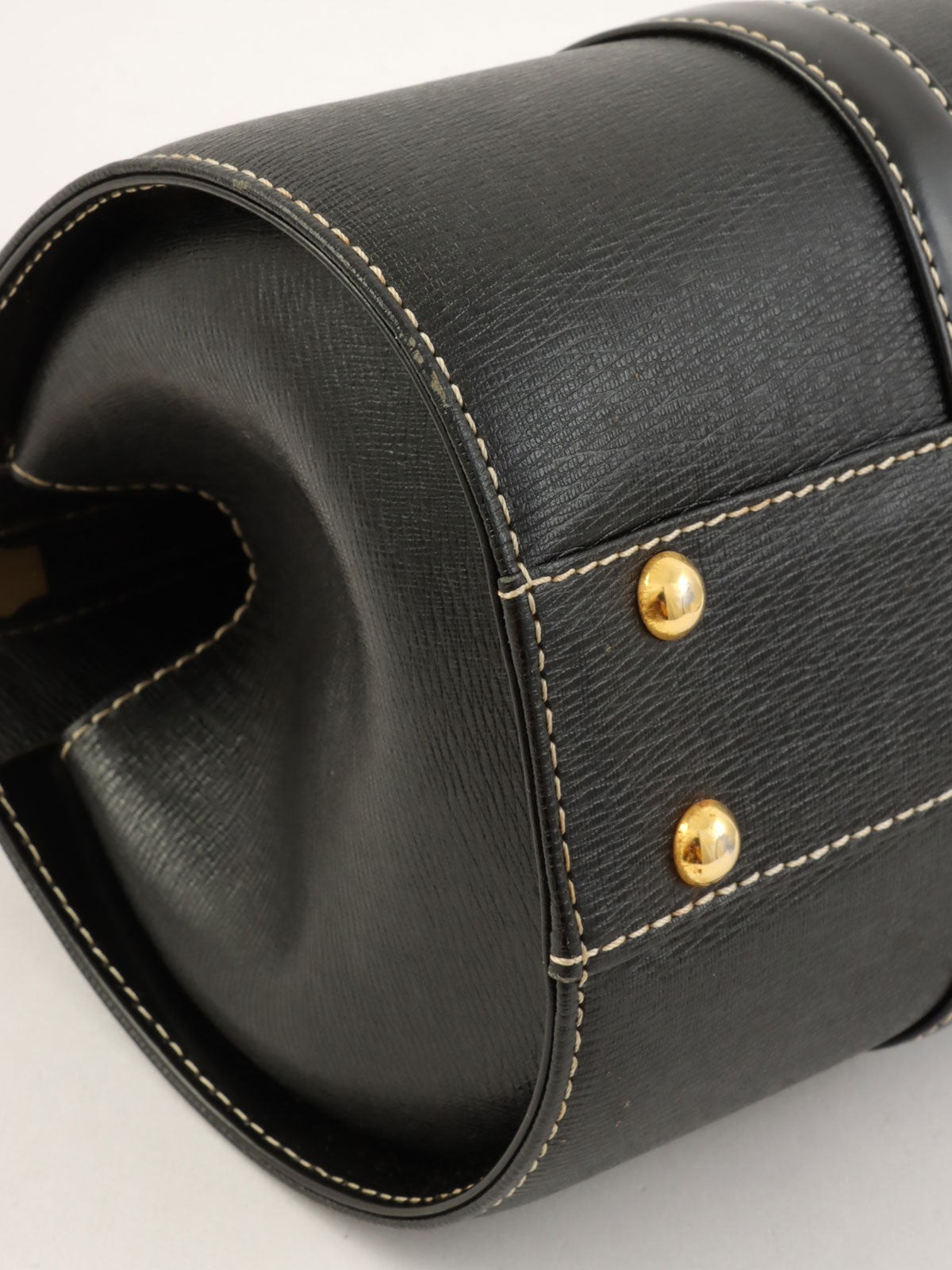 ロゴプレートハンドバッグ ブラック