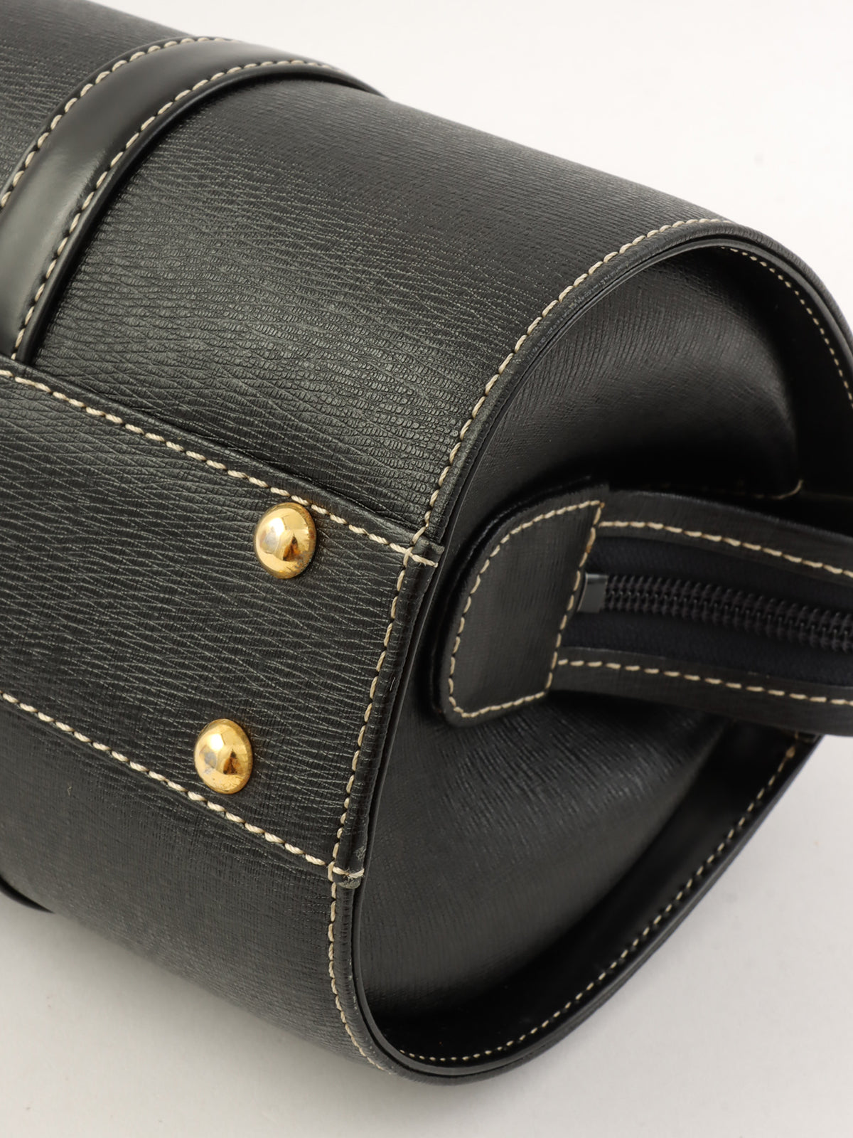 ロゴプレートハンドバッグ ブラック