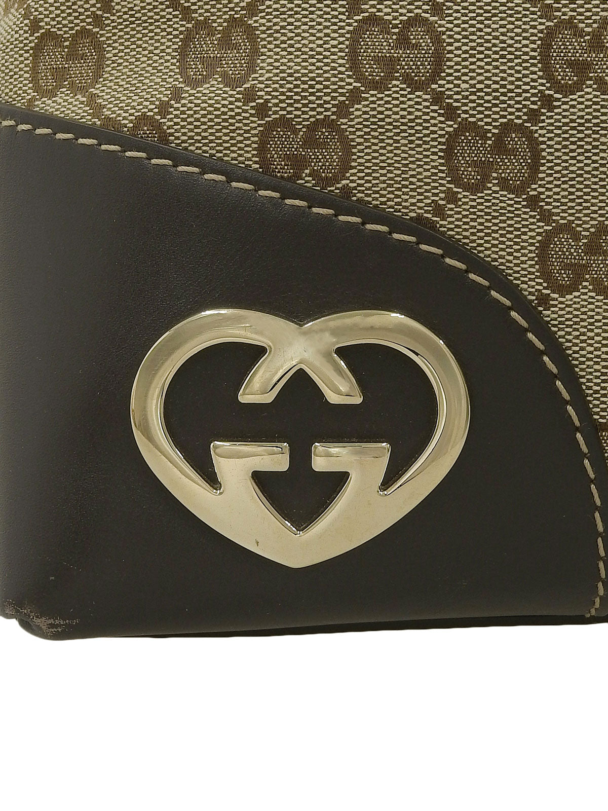 Canvas GG Pattern One-Shoulder Bag in Beige