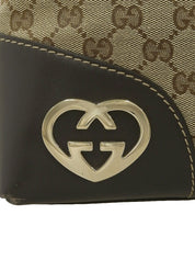 Canvas GG Pattern One-Shoulder Bag in Beige