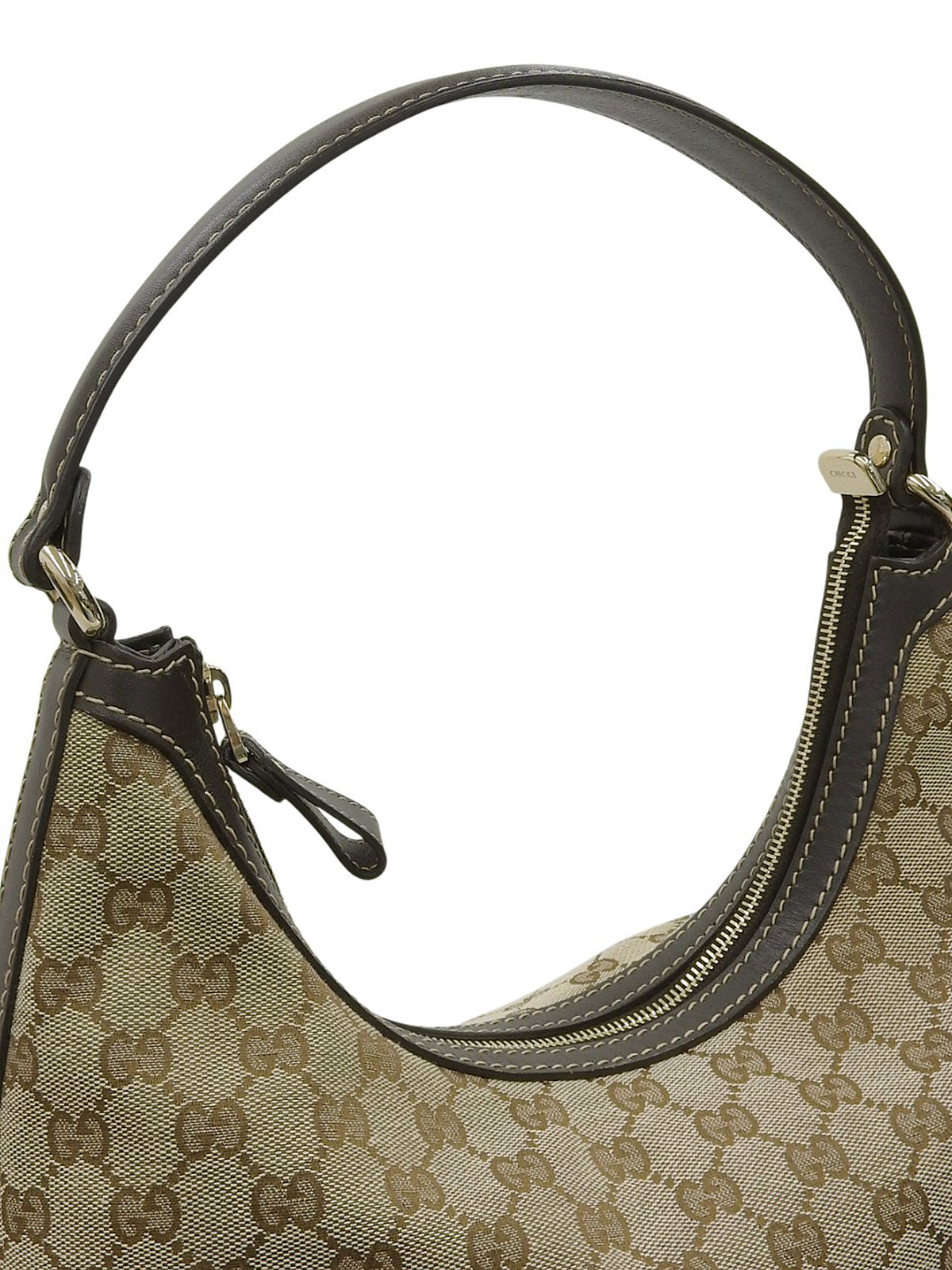 Canvas GG Pattern One-Shoulder Bag in Beige