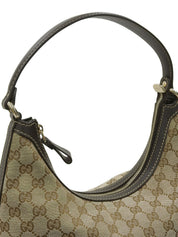 Canvas GG Pattern One-Shoulder Bag in Beige