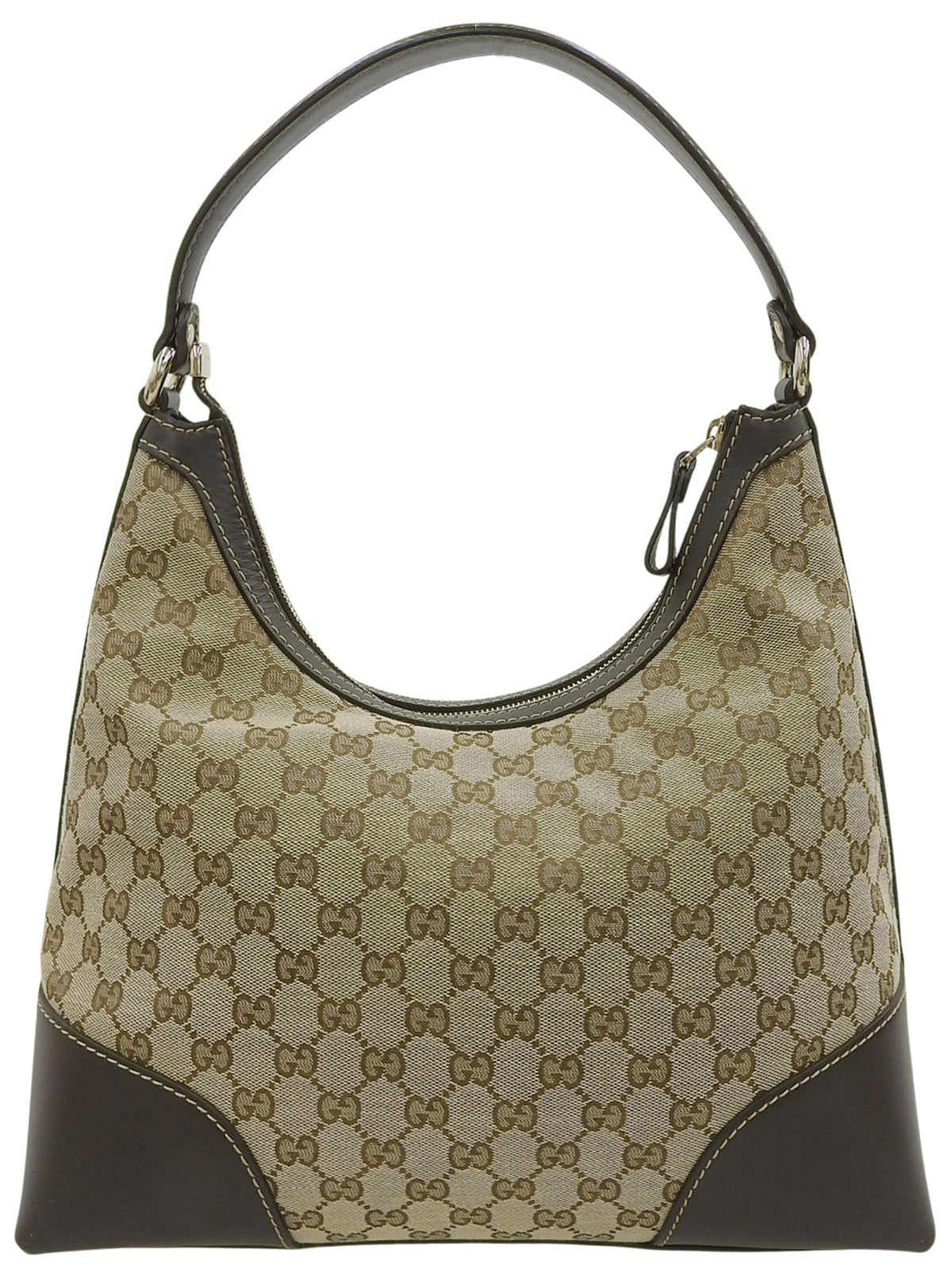 Canvas GG Pattern One-Shoulder Bag in Beige