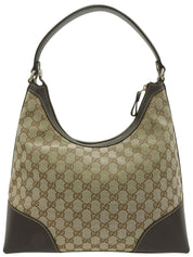 Canvas GG Pattern One-Shoulder Bag in Beige