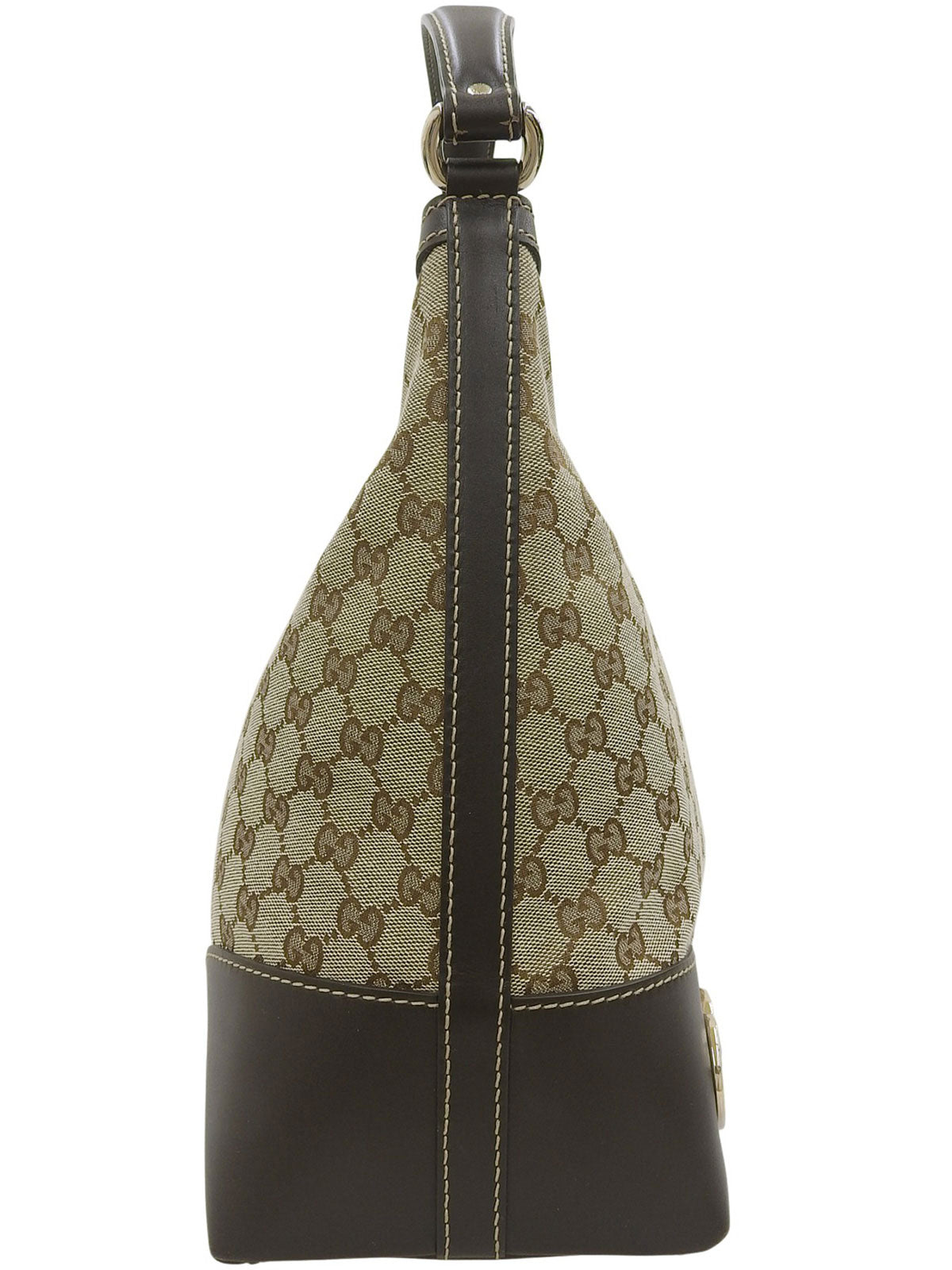 Canvas GG Pattern One-Shoulder Bag in Beige