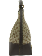 米色帆布 GG 图案单肩包