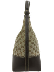 Canvas GG Pattern One-Shoulder Bag in Beige