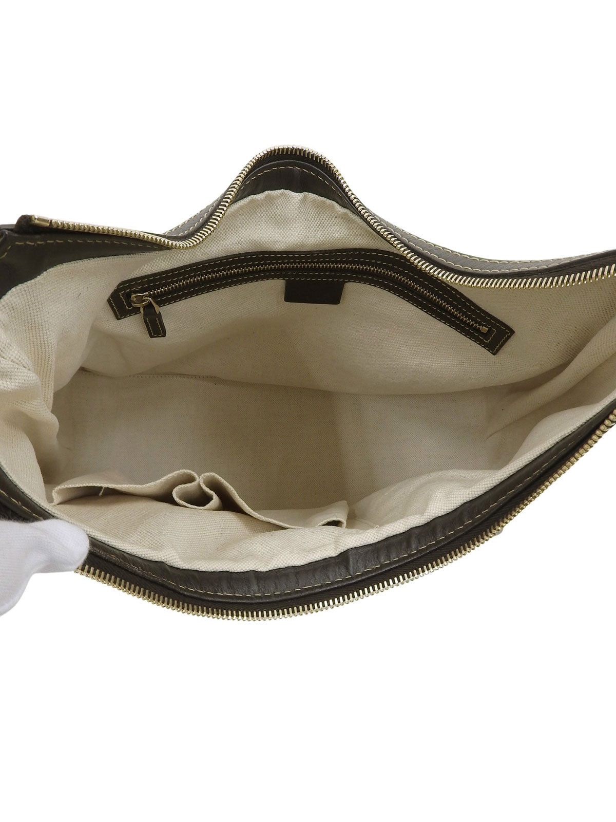 Canvas GG Pattern One-Shoulder Bag in Beige