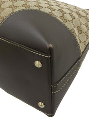 Canvas GG Pattern One-Shoulder Bag in Beige