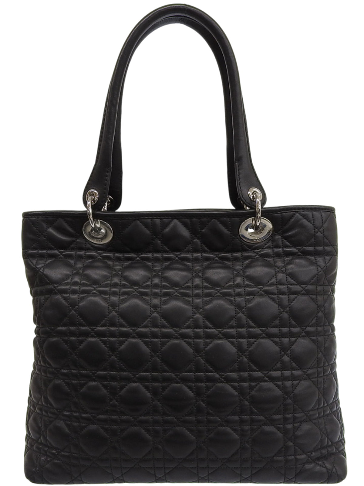 Cannage Stitch Tote Bag in Black