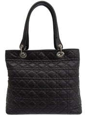 Cannage Stitch Tote Bag in Black
