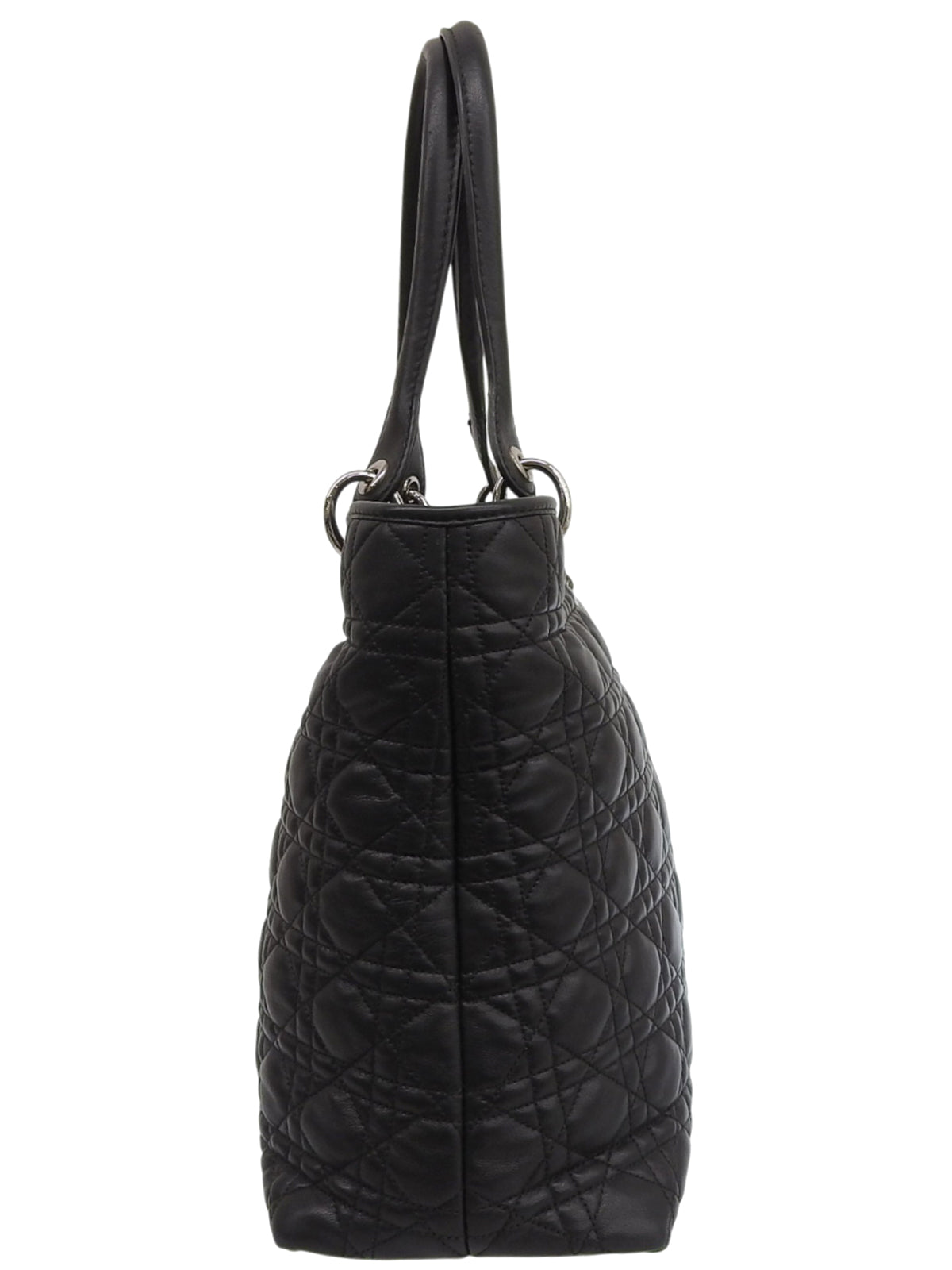 Cannage Stitch Tote Bag in Black