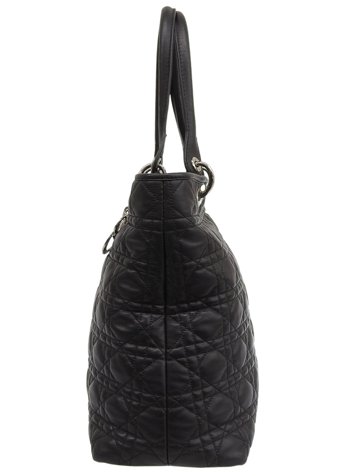 Cannage Stitch Tote Bag in Black