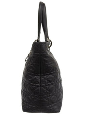 Cannage Stitch Tote Bag in Black