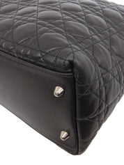 Cannage Stitch Tote Bag in Black