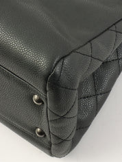 2016 鱼子酱纹理 CC 标志链条手提包 灰色