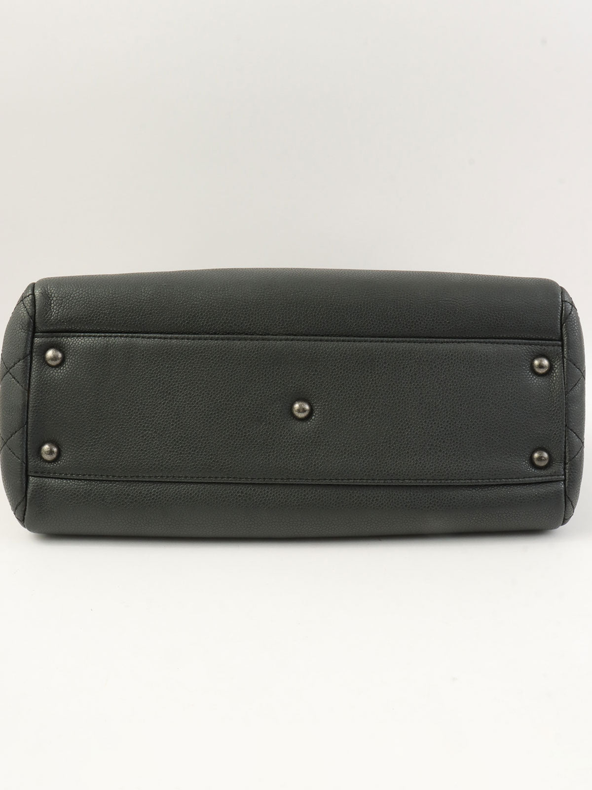 2016 鱼子酱纹理 CC 标志链条手提包 灰色