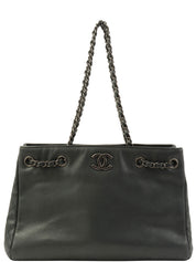 2016 鱼子酱纹理 CC 标志链条手提包 灰色