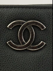 2016 鱼子酱纹理 CC 标志链条手提包 灰色