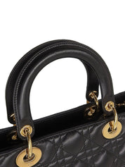 レディディオールカナージュステッチ2wayバッグL ブラック