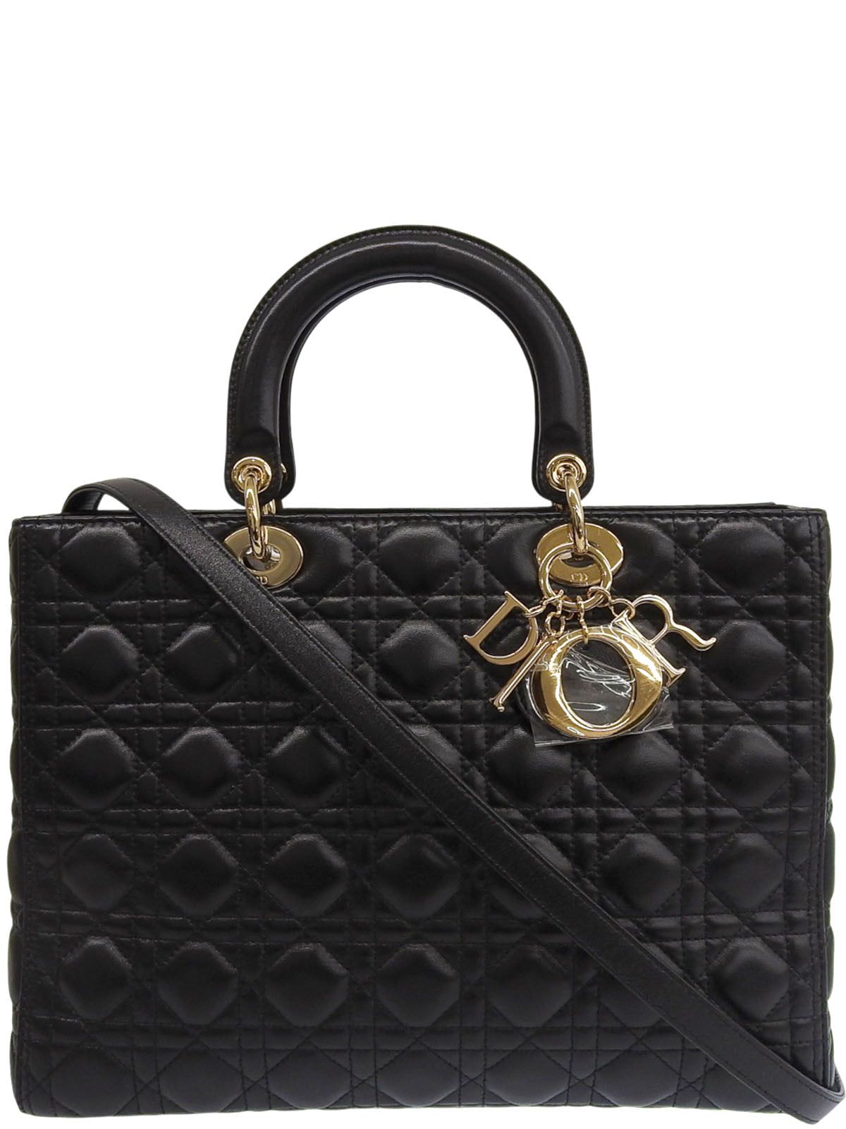 Lady Dior Cannage Stitch 两用包 L 黑色