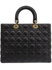 Lady Dior Cannage Stitch 两用包 L 黑色