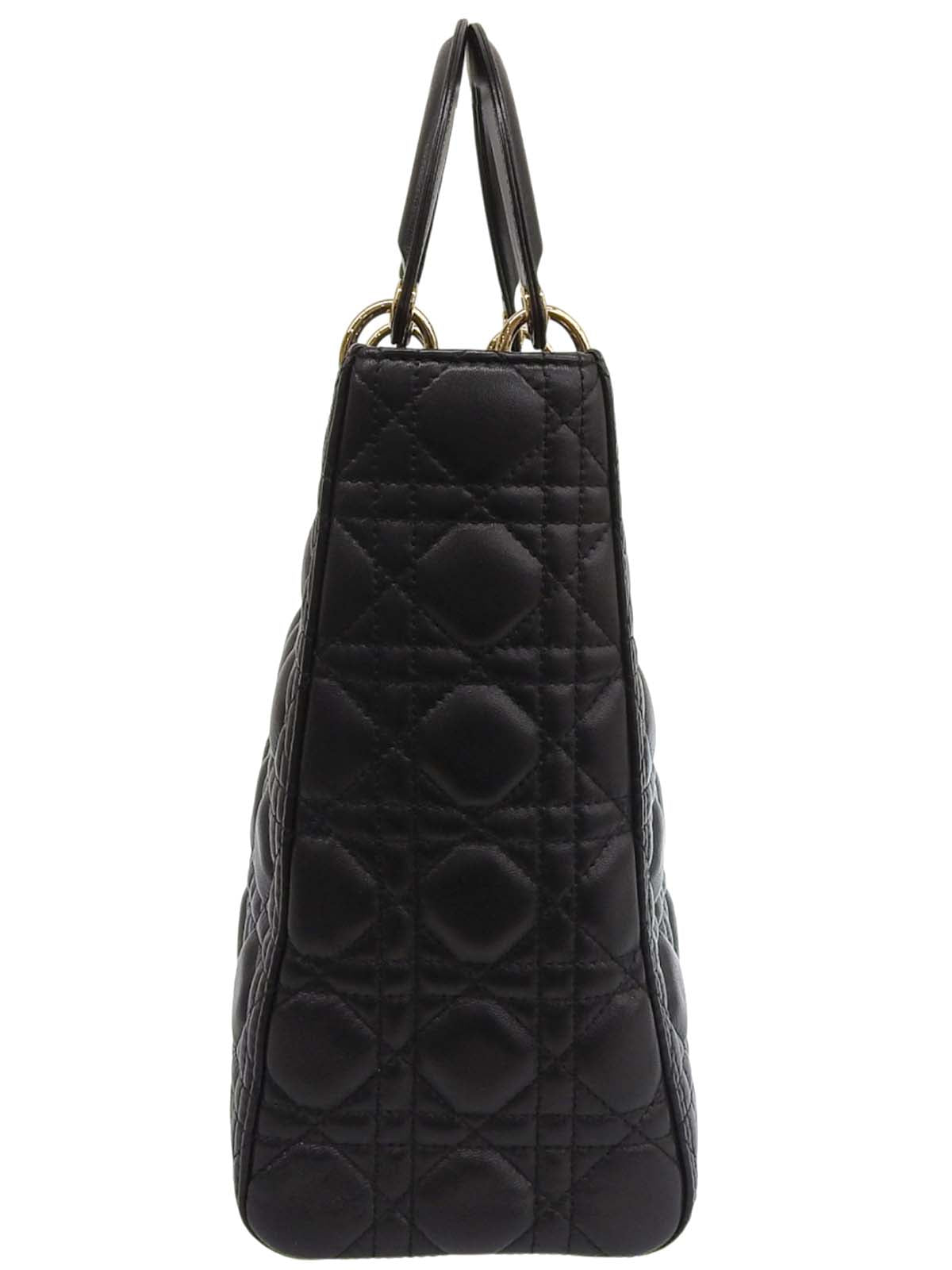 Lady Dior Cannage Stitch 两用包 L 黑色