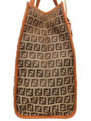 FF Zucchino Pattern Logo Charm Tote Bag, Beige