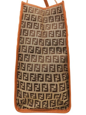 FF Zucchino Pattern Logo Charm Tote Bag, Beige