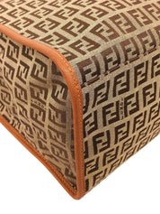 FF Zucchino Pattern Logo Charm Tote Bag, Beige
