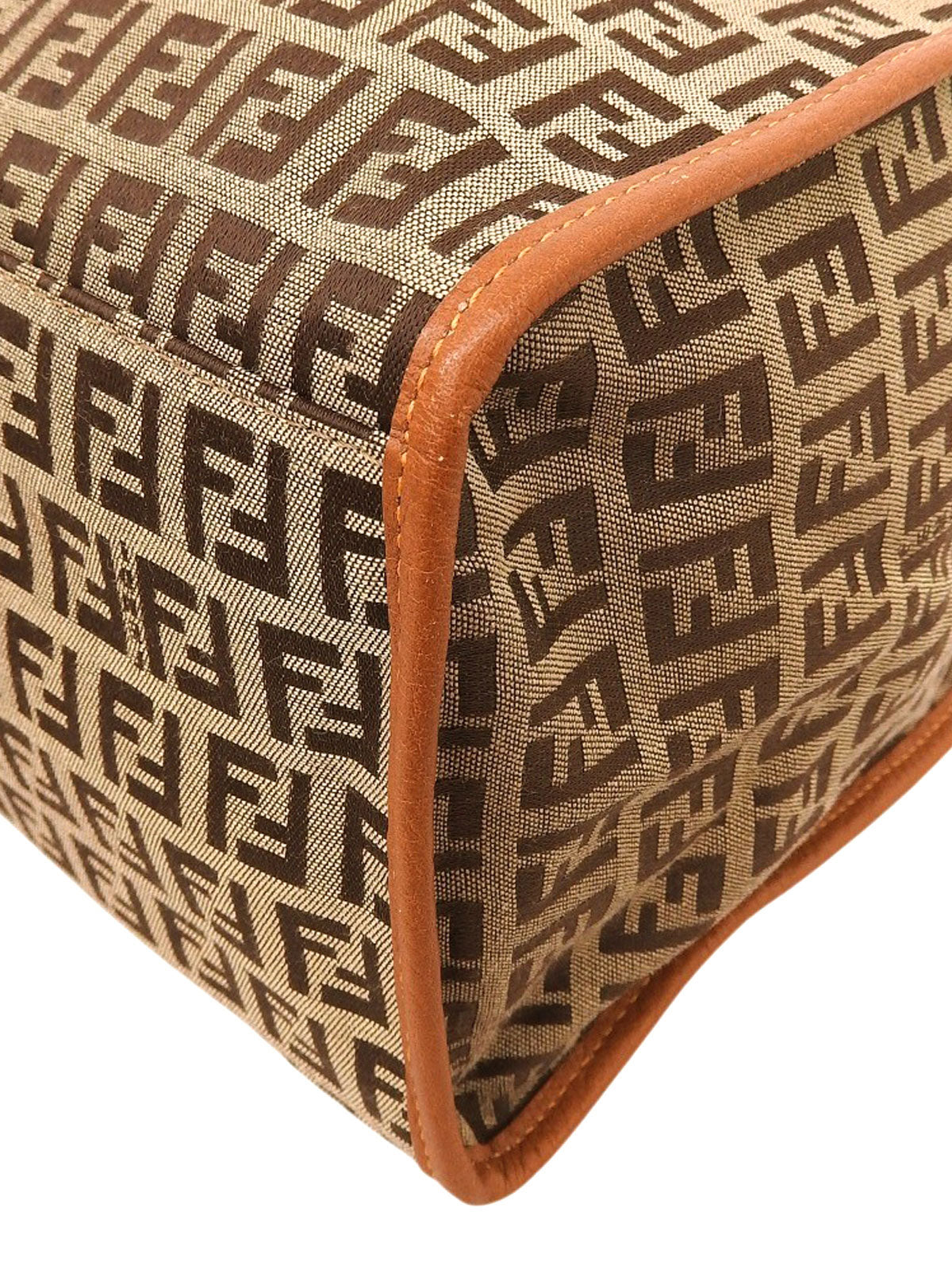 FF Zucchino Pattern Logo Charm Tote Bag, Beige