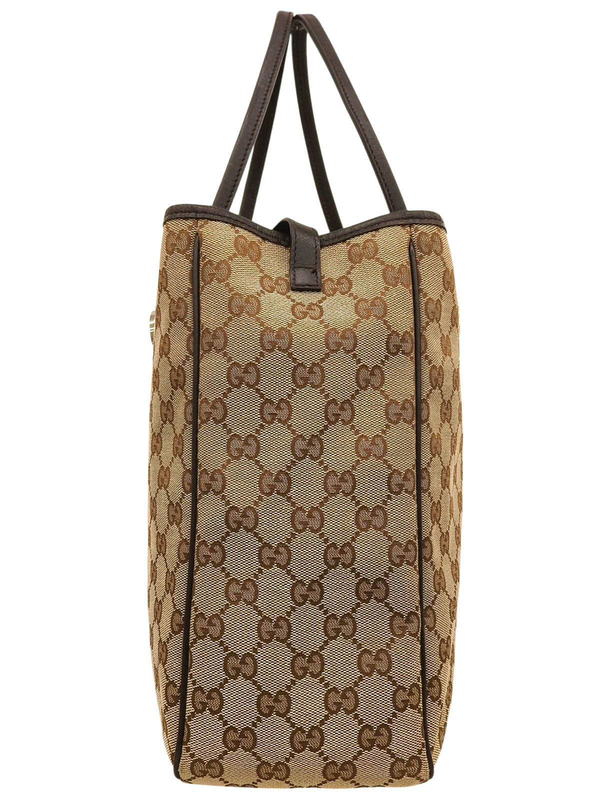Beige Canvas GG Pattern Interlocking Tote Bag