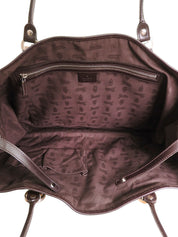 米色帆布 GG 互扣图案手提包