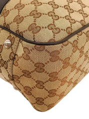 Beige Canvas GG Pattern Interlocking Tote Bag