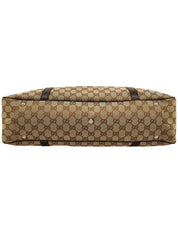 Beige Canvas GG Pattern Interlocking Tote Bag