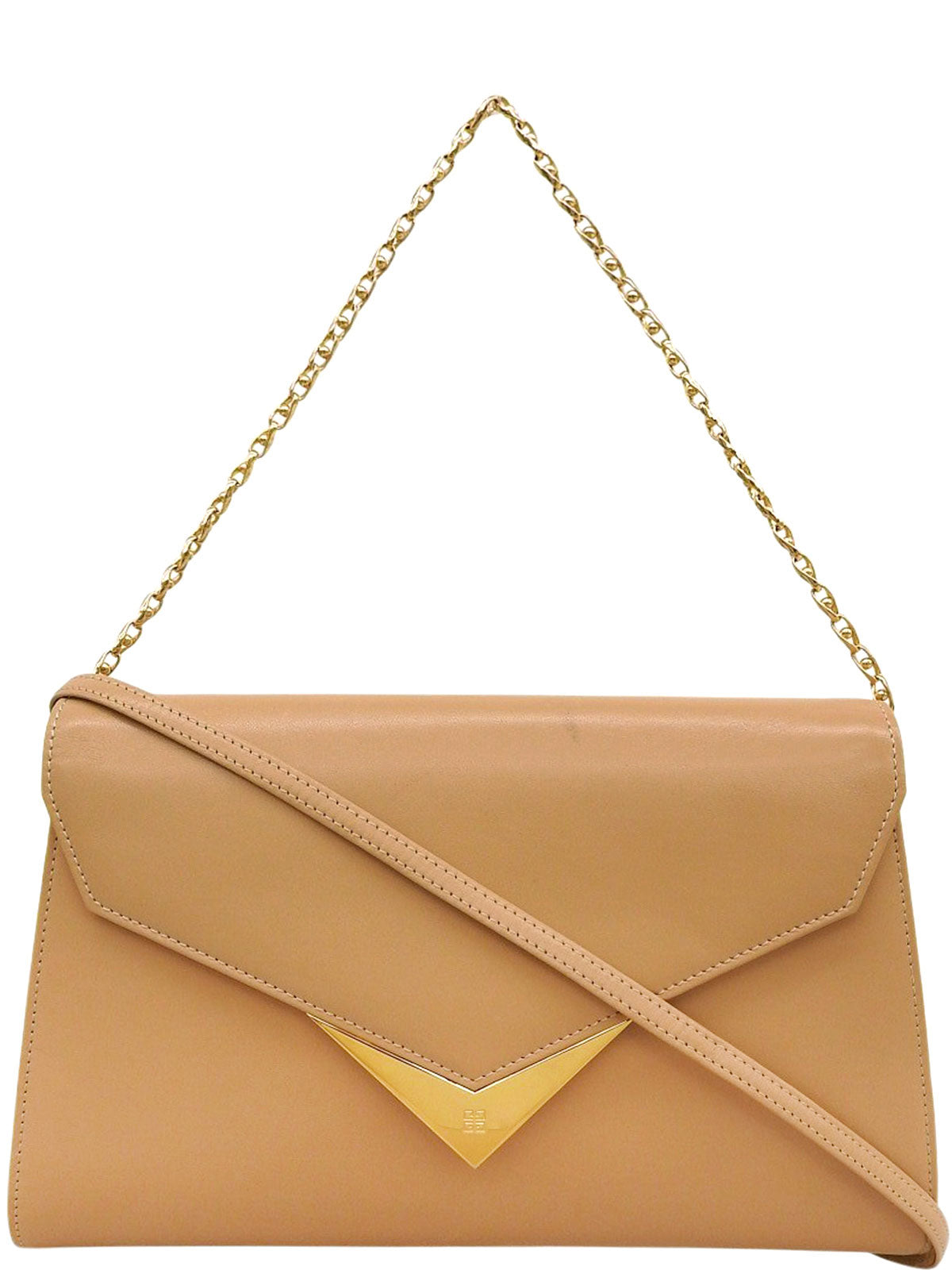 带Logo铭牌的双肩包 米色