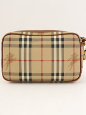 Nova Check Pattern Clutch Bag in Beige/Multi