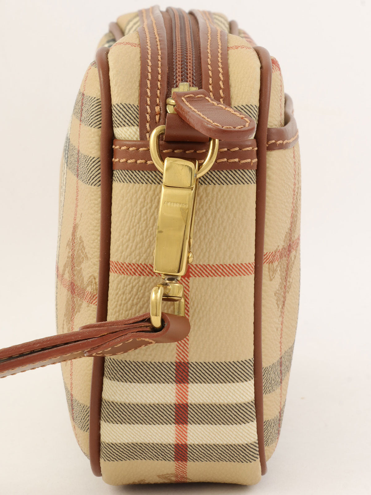 Nova Check Pattern Clutch Bag in Beige/Multi