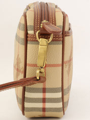 Nova Check Pattern Clutch Bag in Beige/Multi