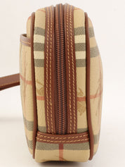 Nova Check Pattern Clutch Bag in Beige/Multi