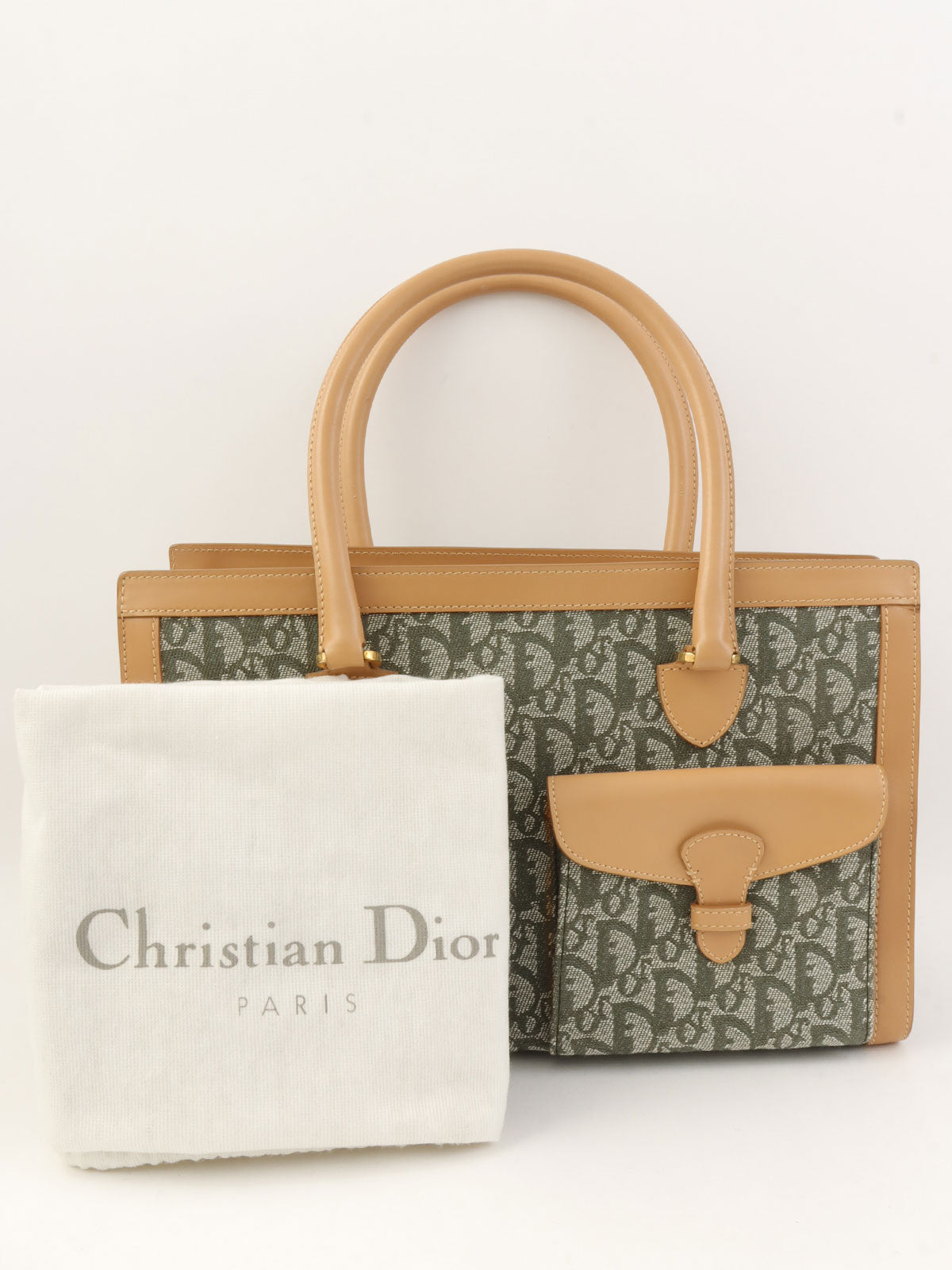 トロッターパターントートバッグ カーキ/ベージュ