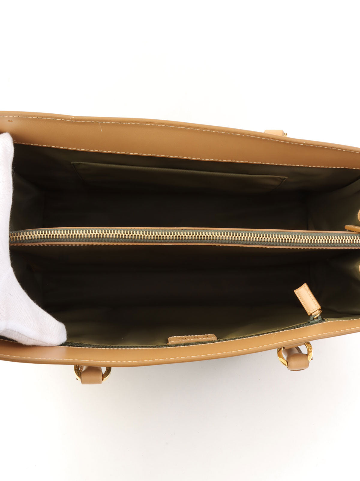 トロッターパターントートバッグ カーキ/ベージュ