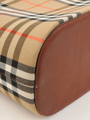 ノバチェックパターントートバッグ ベージュ/ブラウン