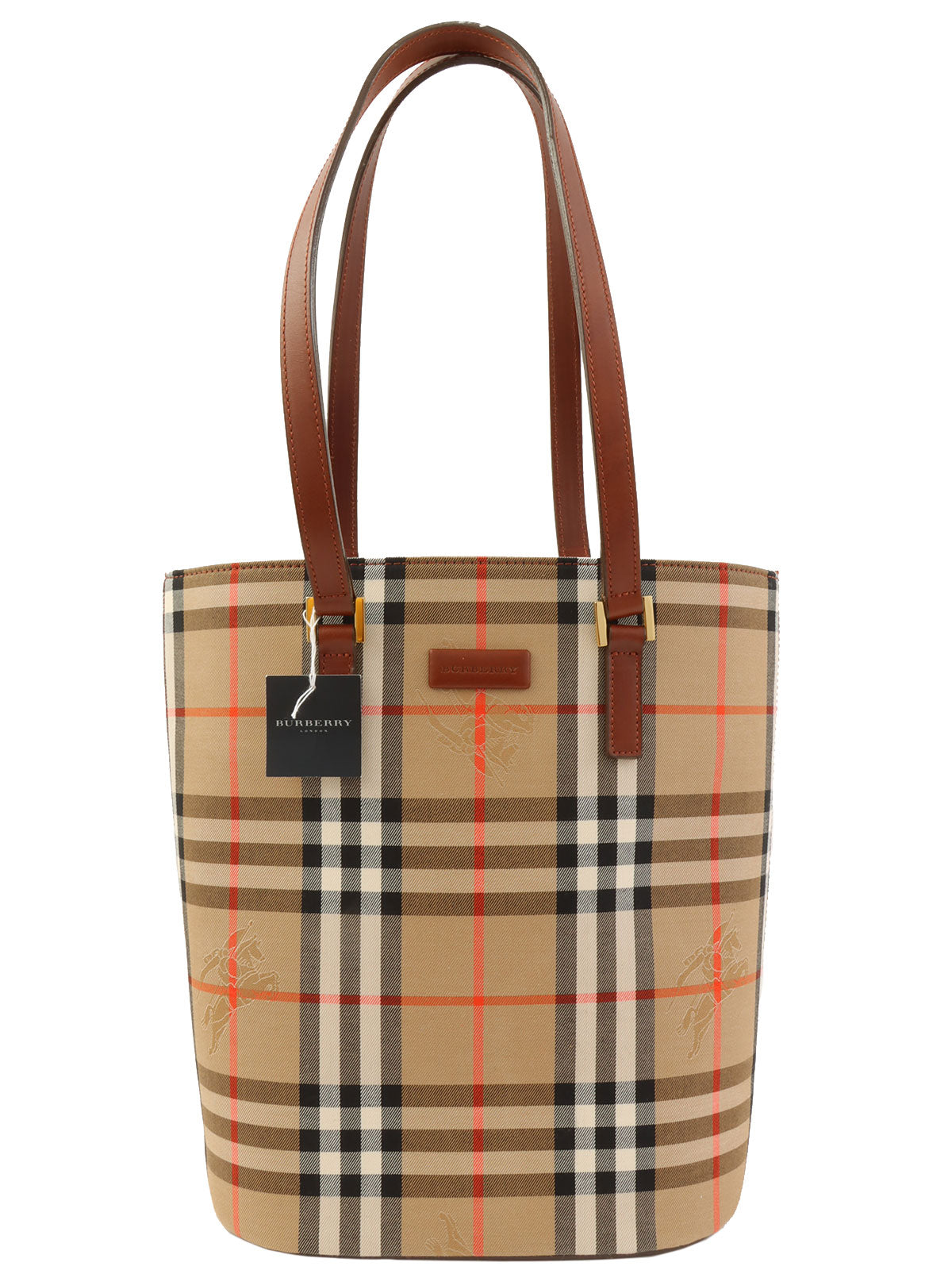 ノバチェックパターントートバッグ ベージュ/ブラウン