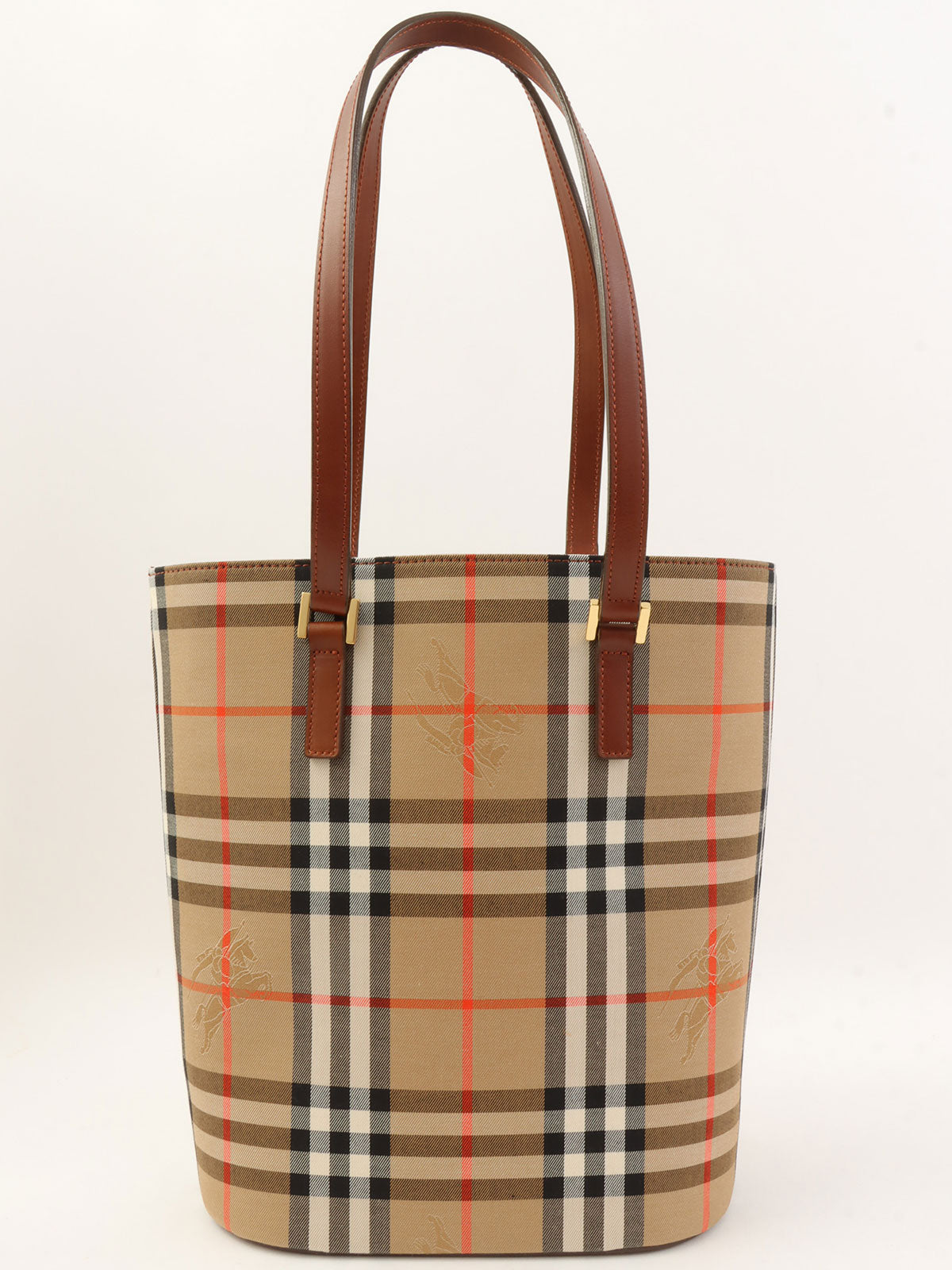 ノバチェックパターントートバッグ ベージュ/ブラウン