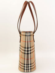 ノバチェックパターントートバッグ ベージュ/ブラウン